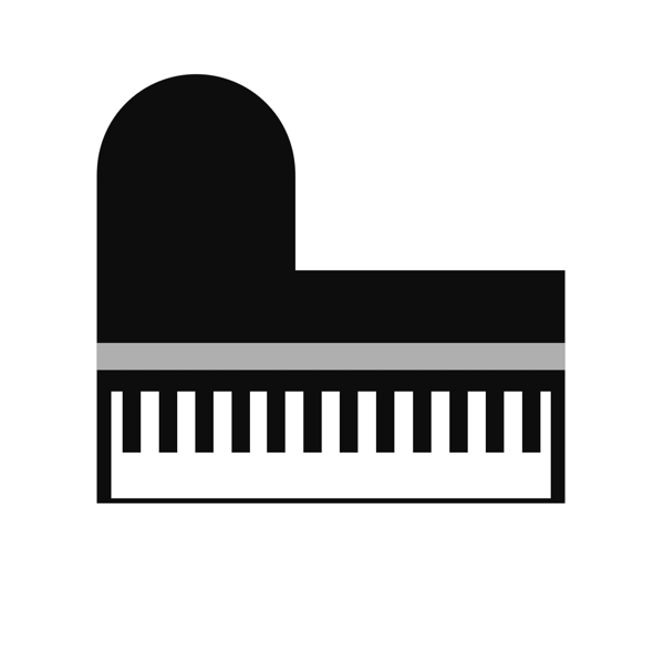 灰色扁平化钢琴元素