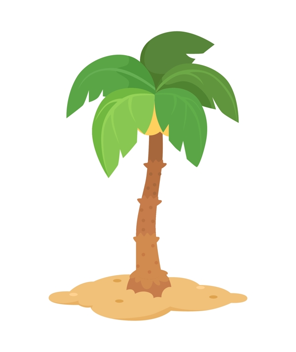 绿色的椰子树插画