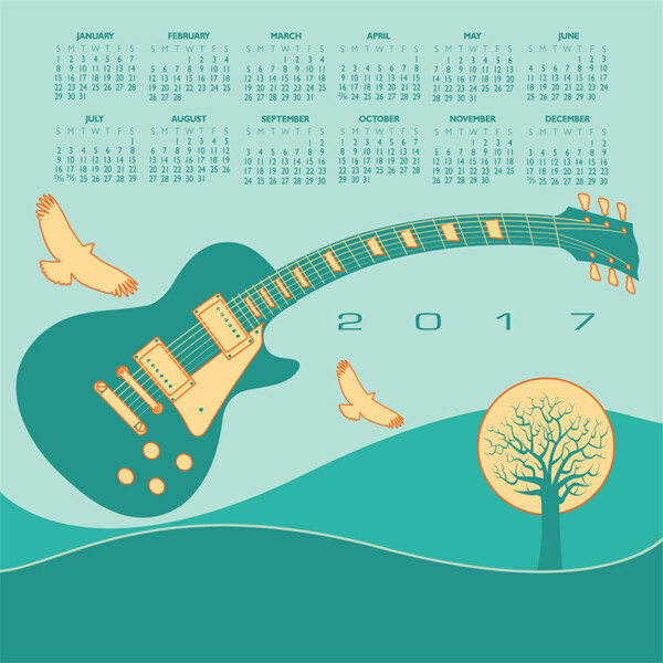 小鸟吉他2017年日历图片