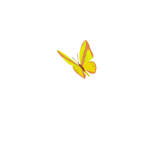 原创唯美黄色蝴蝶元素设计