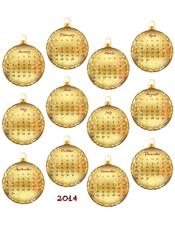 2014日历模板图片