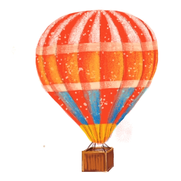 彩色纹理浪漫热气球元素