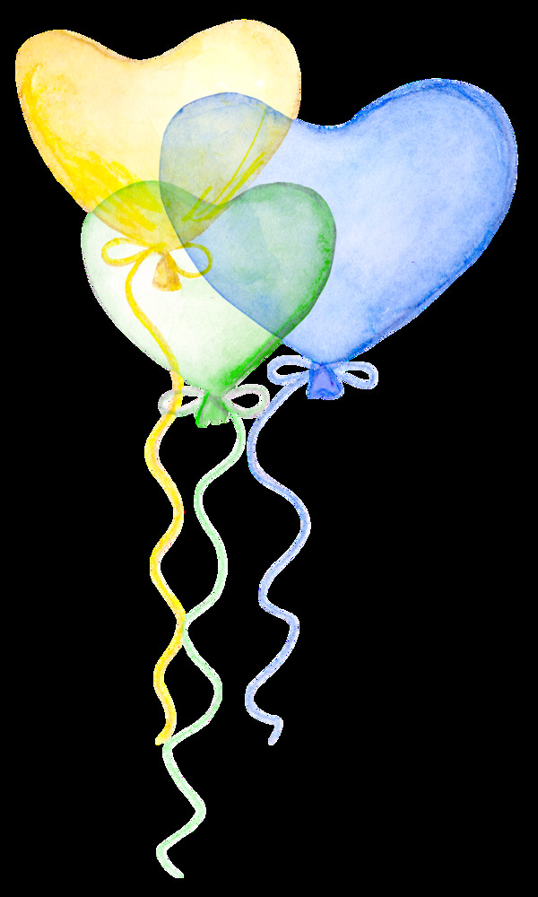 多彩气球透明装饰图案