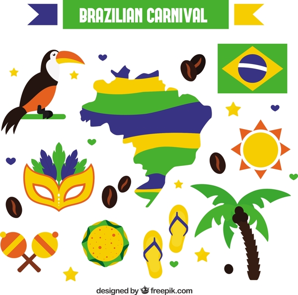 巴西狂欢节地图元素