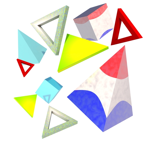 几何整体三角形3D立体