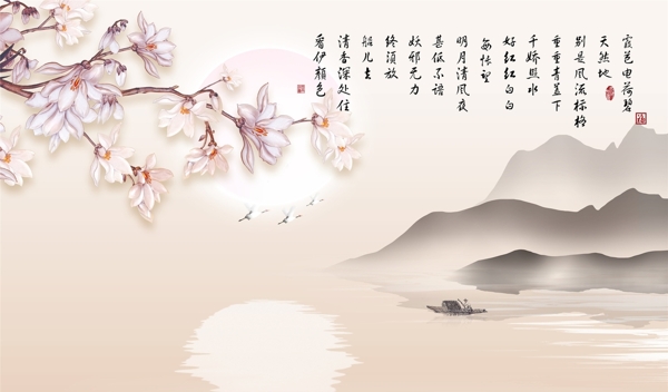 新中式装饰画背景