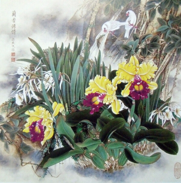 国画山水花鸟图片