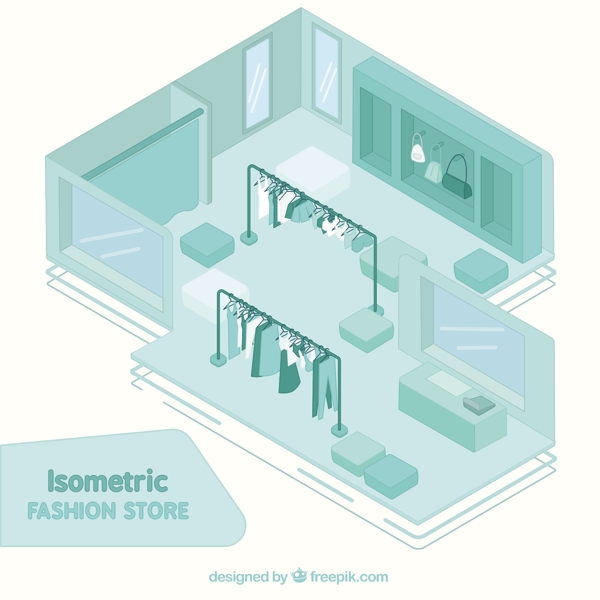 等距时装店素材