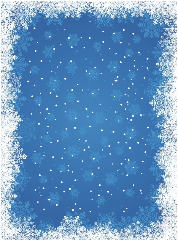 蓝色雪花背景矢量素材