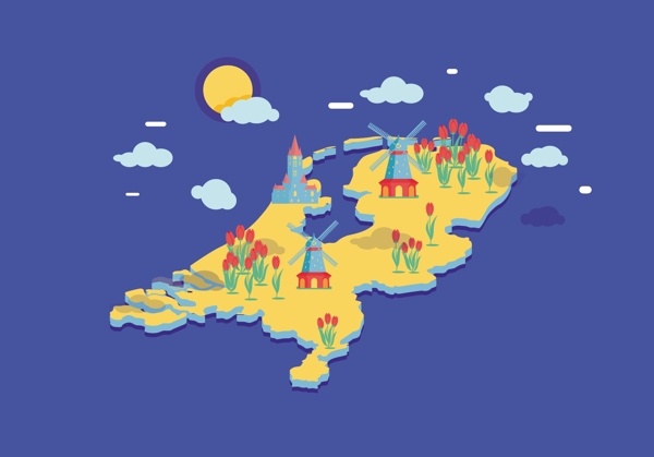 荷兰地图矢量