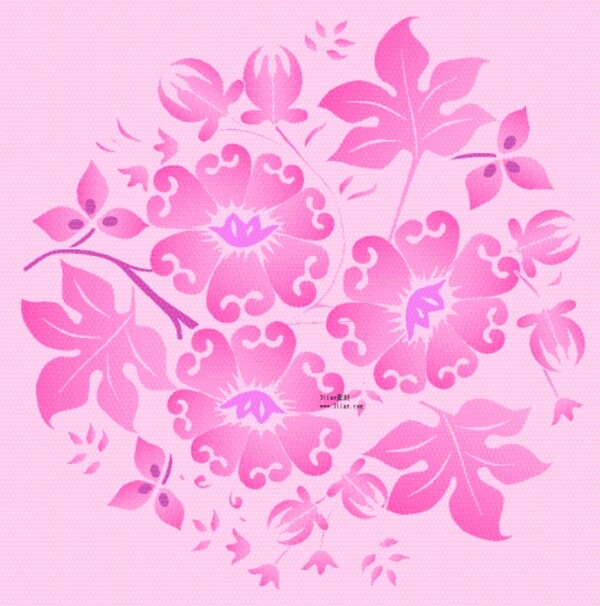 粉色花卉叶子