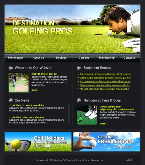 高尔夫球运动网页设计