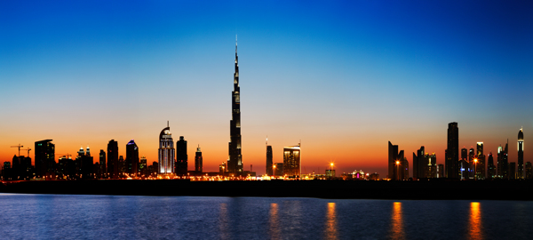 迪拜高楼大厦夜景