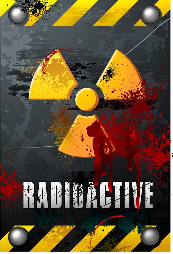 放射性核危险警告标志矢量素材02