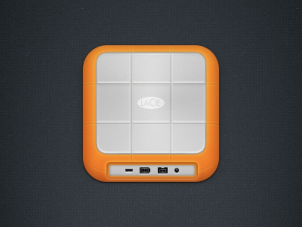 橙色的iOS硬盘驱动器图标psd