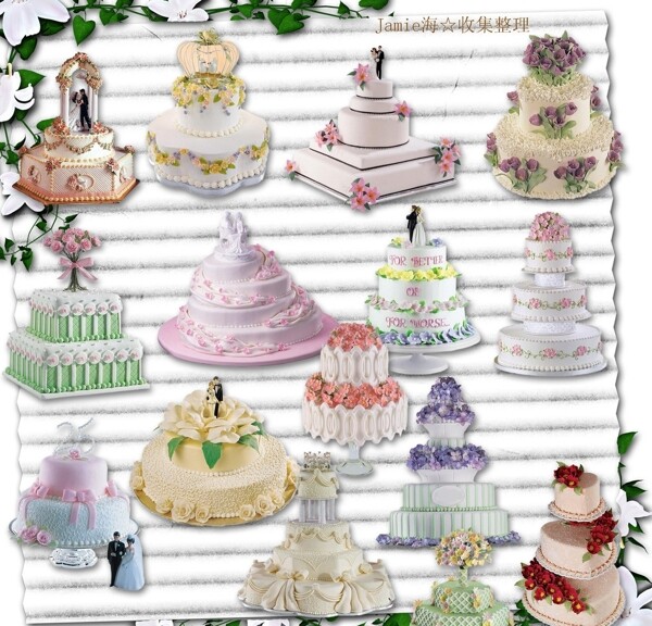 欧美风格可爱结婚蛋糕素材图片