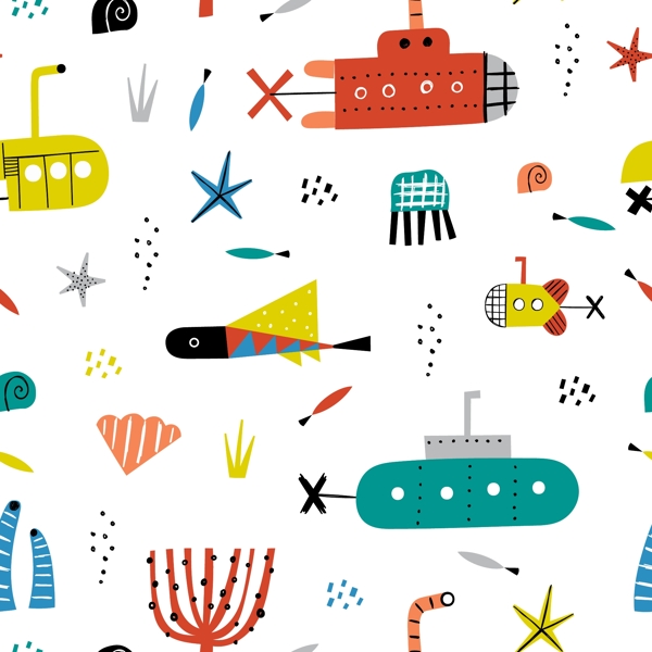 海底轮船卡通童装图片