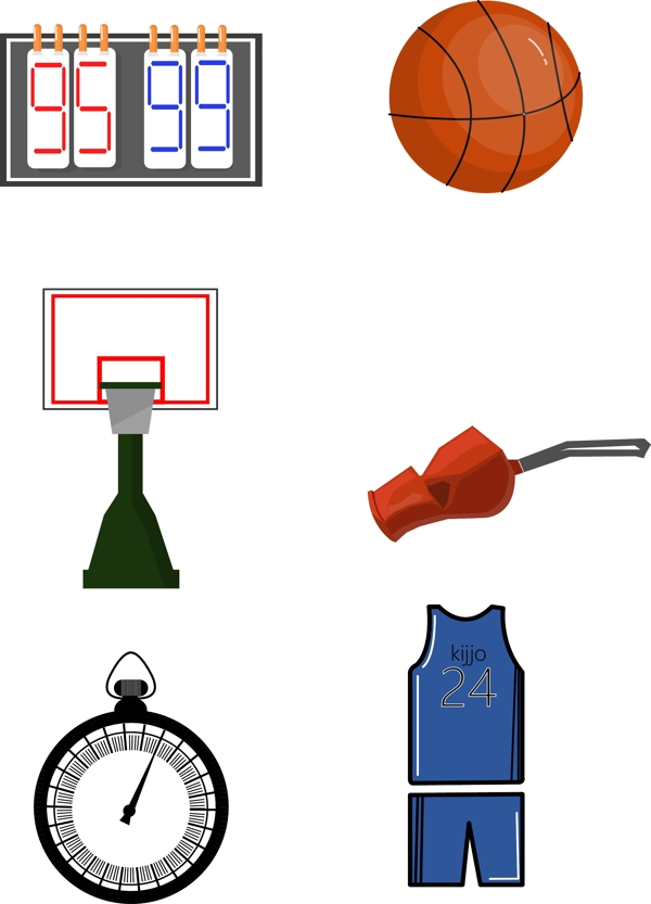 手绘几何体育篮球用具可商用元素
