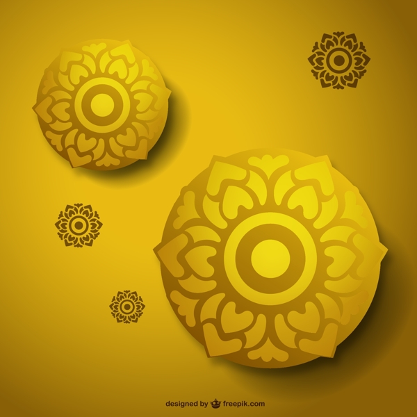 金色花朵圆盘