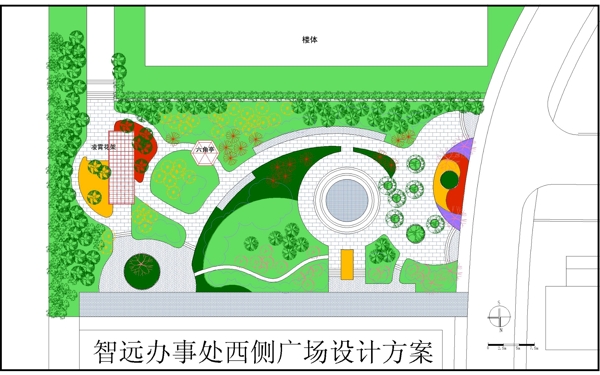小广场公园彩色平面规划图