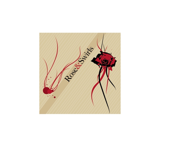 韩式花纹线条背景红花