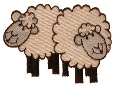 绣花动物绵羊色彩免费素材