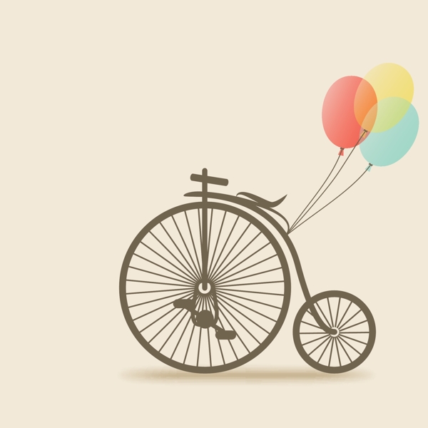 彩色气球自行车