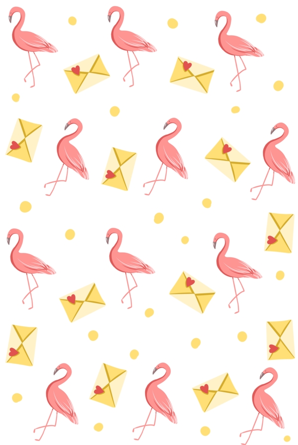 粉色鸵鸟爱情底纹