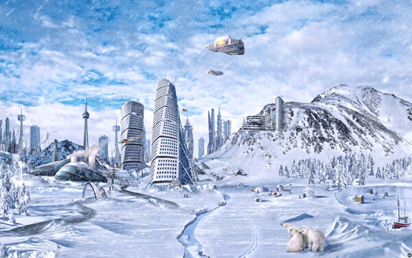 未来雪城图片