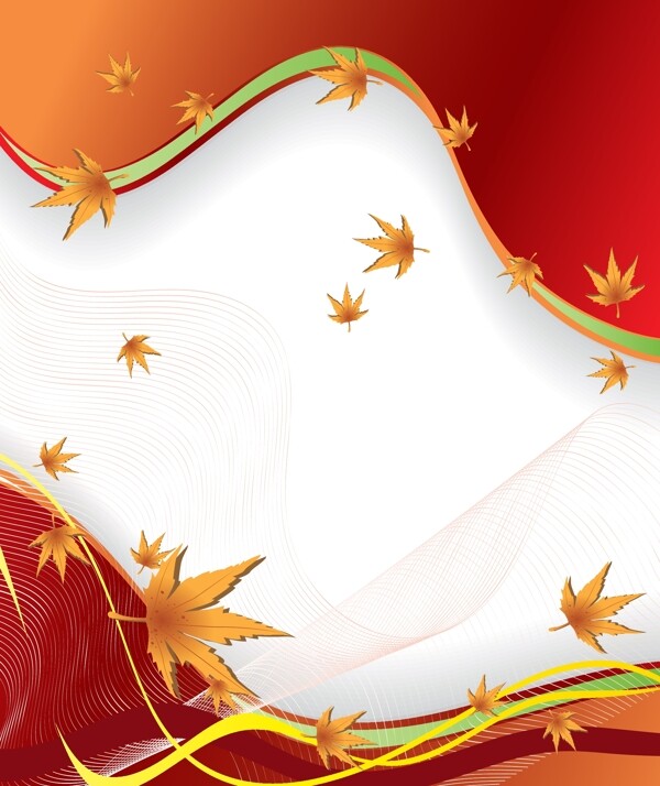 矢量秋季枫叶边框背景