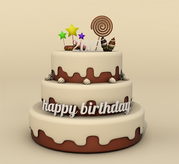 C4D模型巧克力生日蛋糕图片