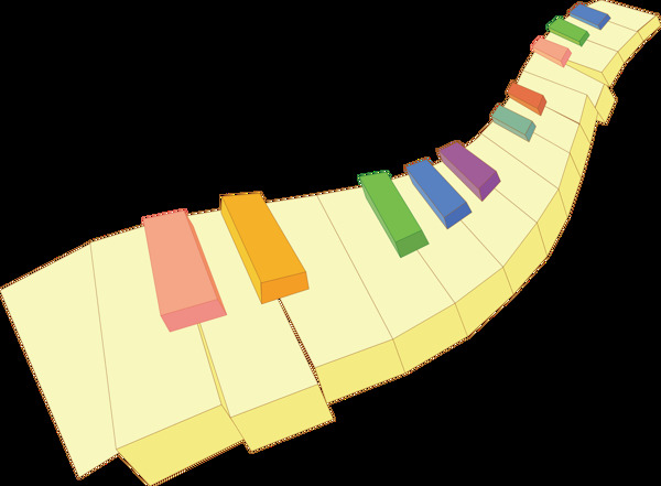 彩色卡通钢琴元素设计