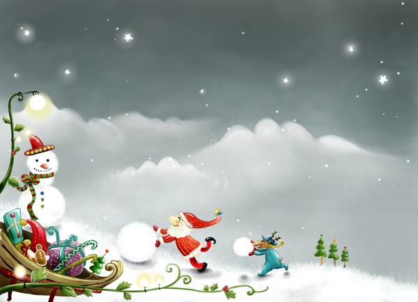 韩国圣诞插画图片