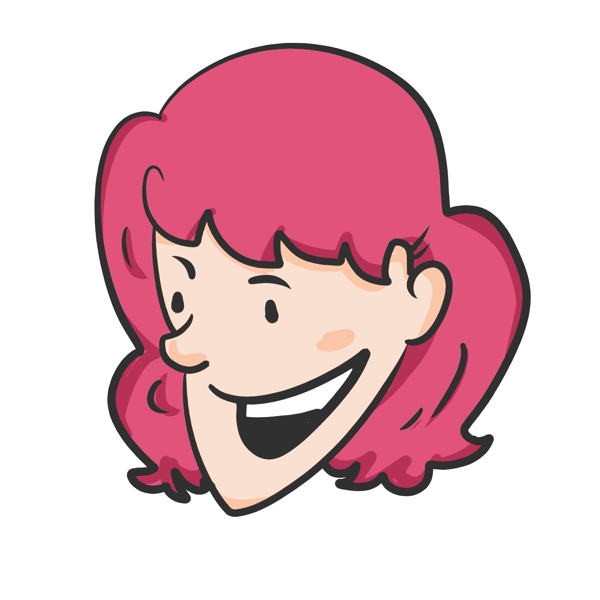 微笑的红发女孩插画