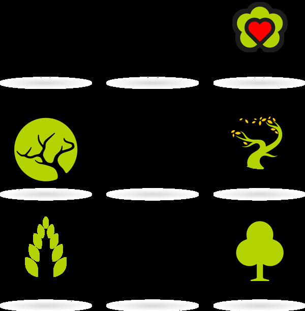 大树抽象logo免抠png透明图层素材
