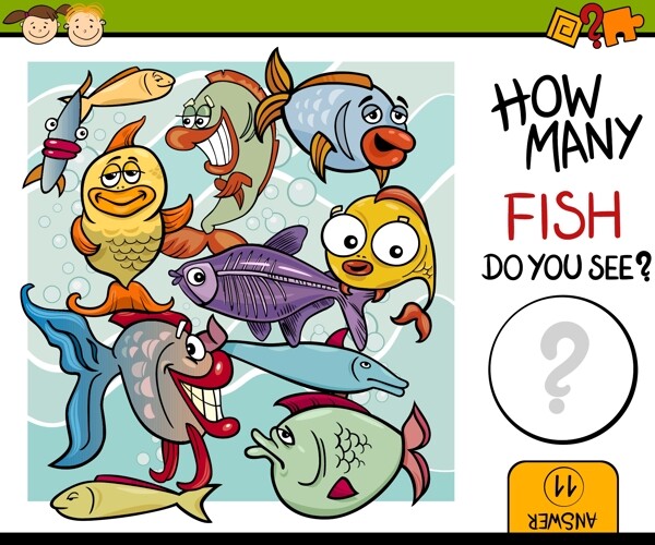 卡通小鱼矢量动物素材