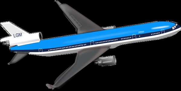 蓝色的大飞机免抠png透明图层素材