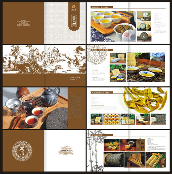 普洱茶画册设计模板矢量素材下载