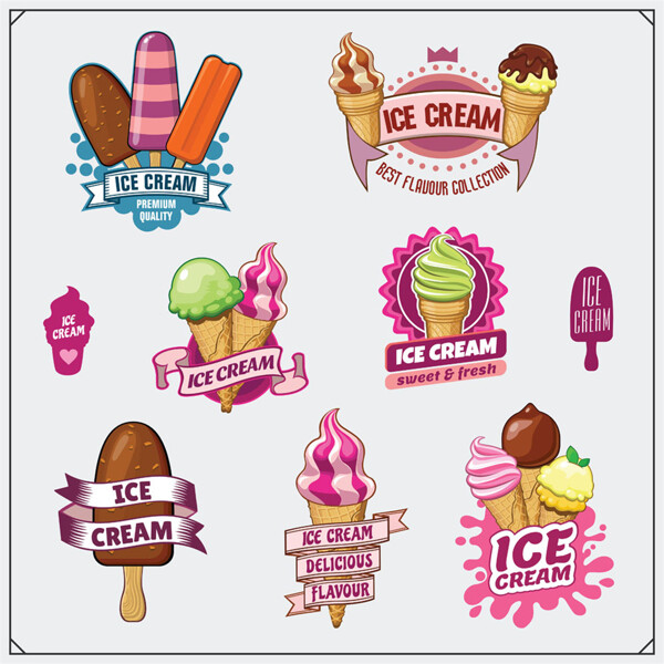多彩的冰淇淋图片