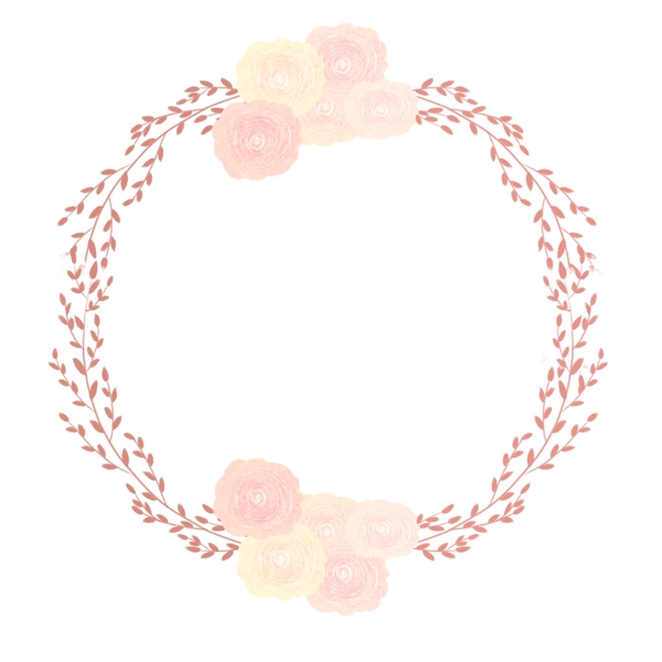 粉色的小花边框插画