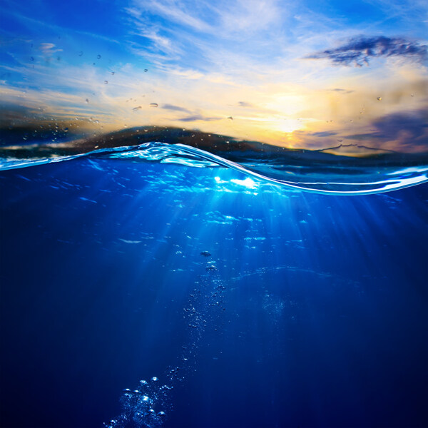 蓝色海洋波浪