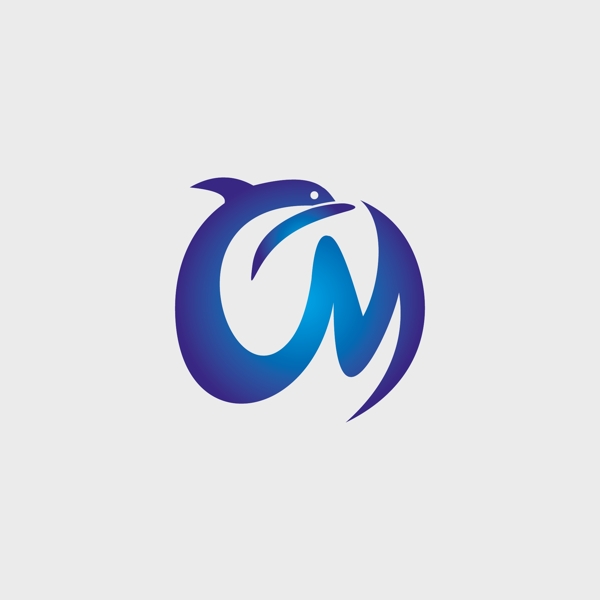 蓝色标志海豚标志logo
