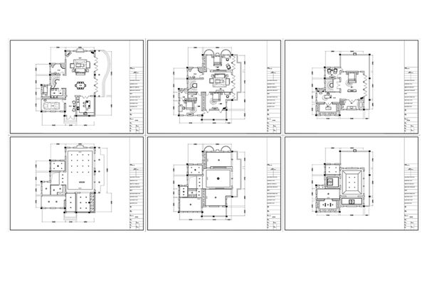欧式别墅CAD施工图纸