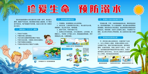 安全宣传预防溺水展板