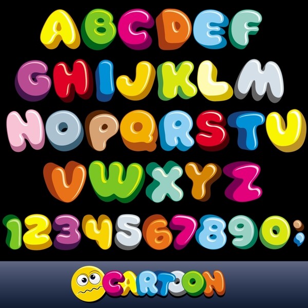 字母设计英文字母彩色字母糖果字体