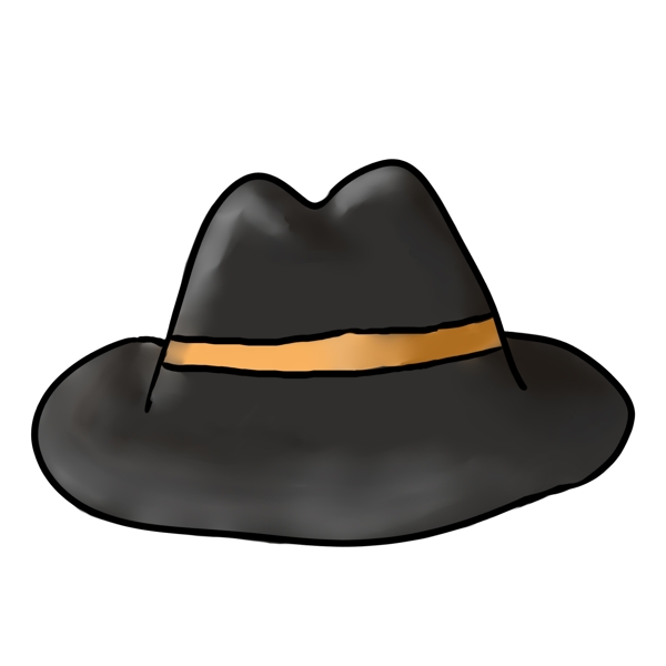 黑色的绅士的帽子插画