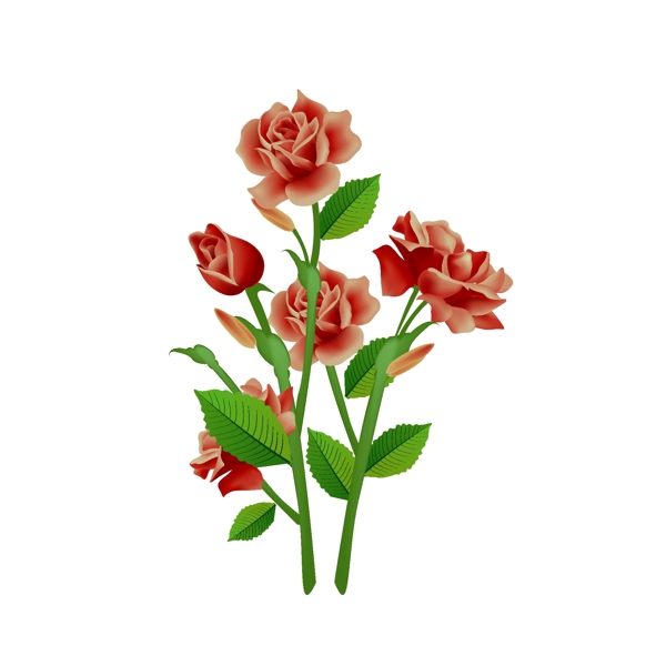 情人节写实红色玫瑰花花卉