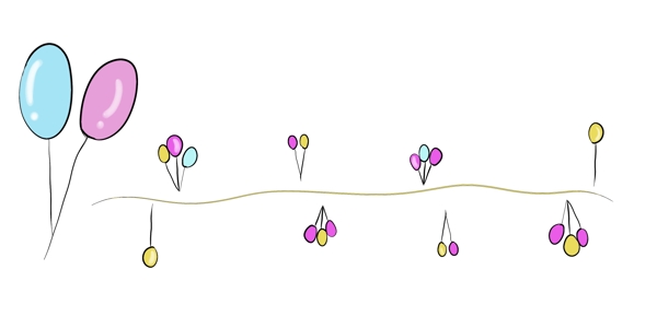 气球分割线手绘插画