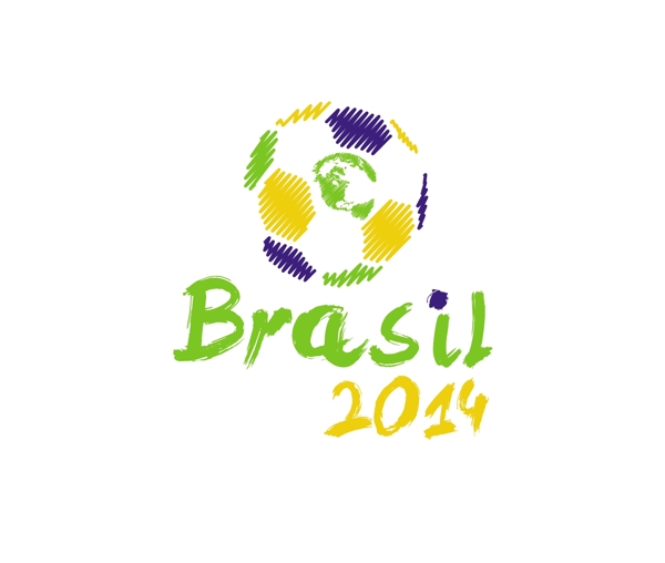 彩色巴西足球与字母