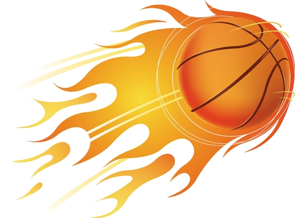篮球与火矢量素材